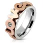 Bague femme acier rosé love