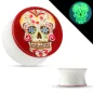 Piercing plug phosphorescent sugar skull