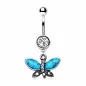 Piercing nombril turquoise papillon