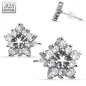 Paire boucles d'oreille argent fleur