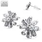 Paire boucles d'oreille argent fleur 8 pétales