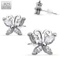 Paire boucles d'oreille argent papillon