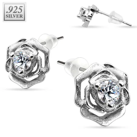 Paire boucles d'oreille argent rose