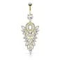 Piercing nombril pendentif chandelier plaqué or