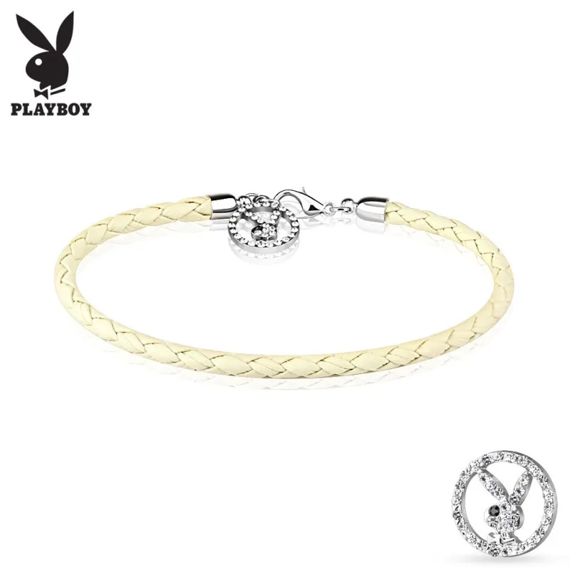 Bracelet Playboy similicuir blanc