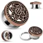 Piercing tunnel oreille fleur de lotus bronze