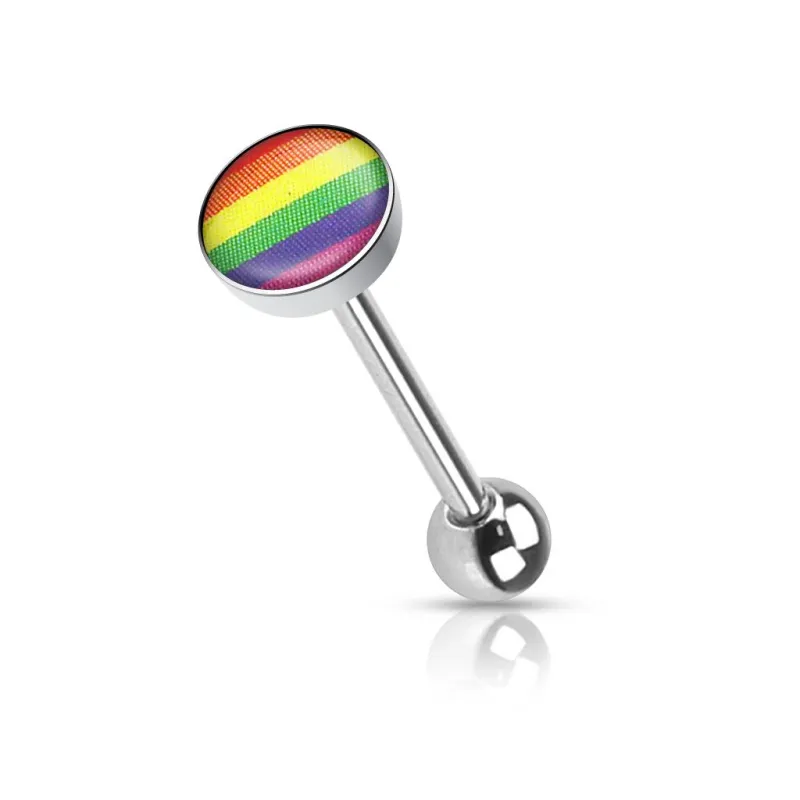 Piercing langue LGBT drapeau