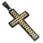 Pendentif croix noir nid d'abeille