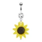 Piercing nombril pendentif tournesol