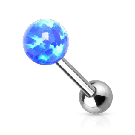 Piercing langue opale synthétique bleu