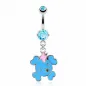 Piercing nombril crane de pirate turquoise