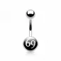 Piercing nombril 69 fond noir