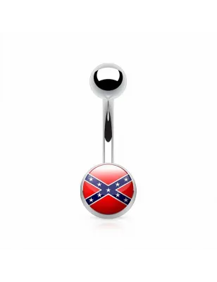 Piercing nombril drapeau rebelle