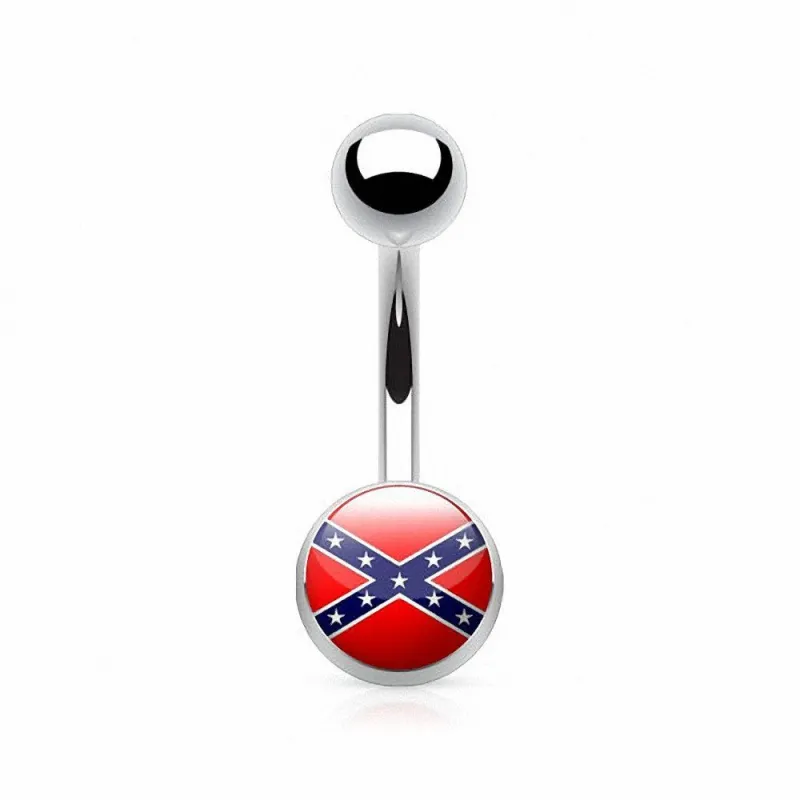 Piercing nombril drapeau rebelle