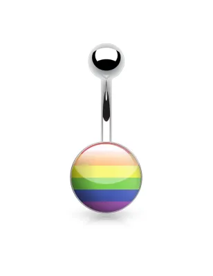 Piercing nombril logo drapeau gay