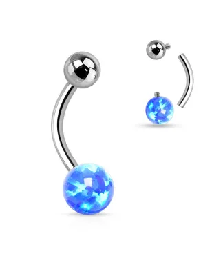 Piercing nombril opale bleue