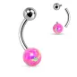 Piercing nombril opale rose