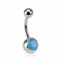 Piercing nombril pierre opale bleue