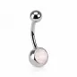 Piercing nombril pierre opale rose