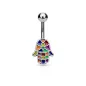 Piercing nombril main de fatma multicolore