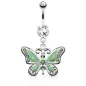 Piercing nombril papillon vert