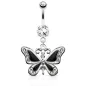 Piercing nombril papillon noir