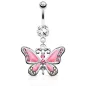 Piercing nombril papillon rose