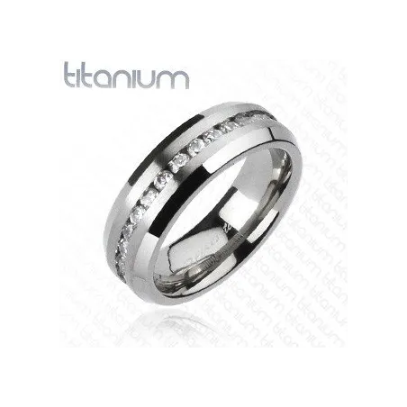 Bague en Titane solide Multi-Gemmes - Bague homme et femme en titane