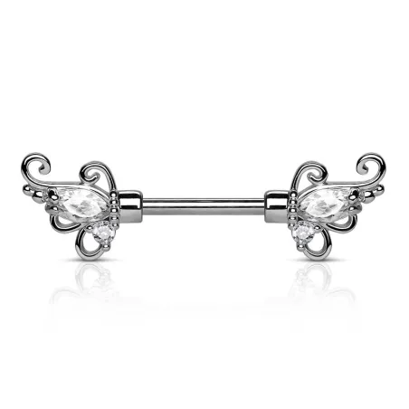 Piercing téton floral gemmes