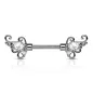 Piercing téton floral gemmes