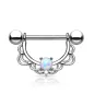 Piercing téton filigrane opale