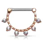 Piercing téton 6 cristaux or rose