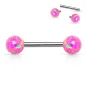 Piercing téton pierre opale rose