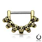 Piercing téton skulls plaqué or