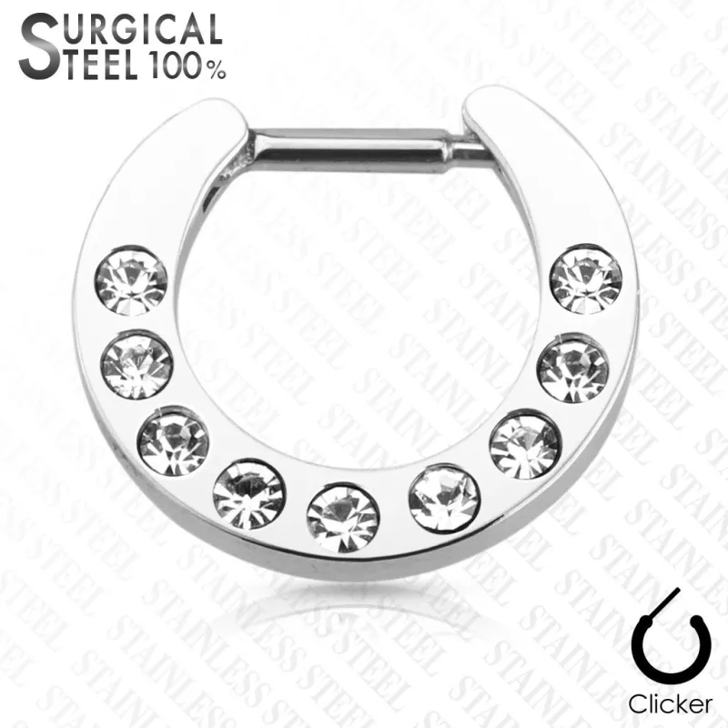 Piercing septum acier chirurgical strass blanc