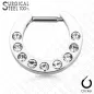 Piercing septum acier chirurgical strass blanc