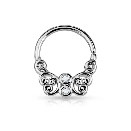 Piercing septum pliable papillon plaqué rhodium