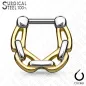 Piercing septum acier chirurgical chaines 1,6 mm doré