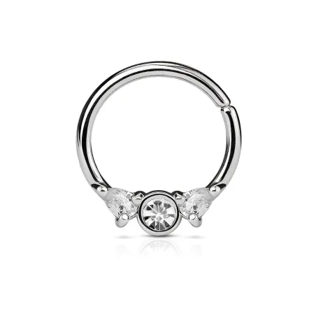 Piercing septum anneau pliable acier argenté