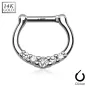 Piercing septum cinq pierres or blanc 14 carats