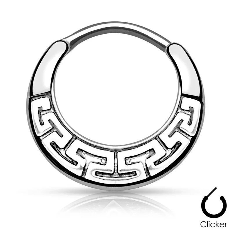 Piercing septum labyrinthe tribal argenté