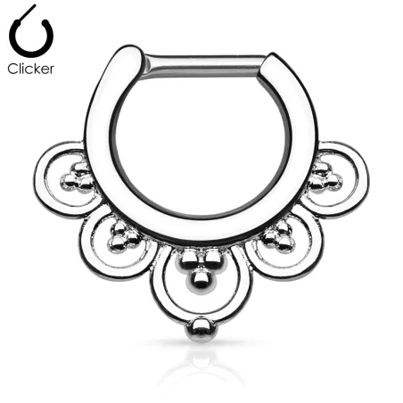 Piercing septum cercles perles 1,6 mm argenté