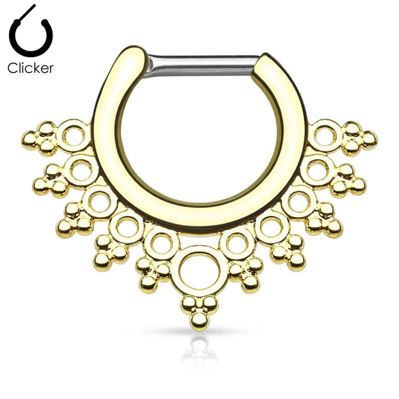 Piercing septum collier de perles 1,2 mm doré