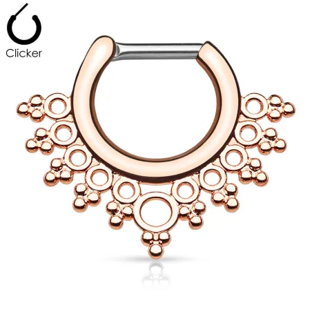 Piercing septum collier de perles 1,2 mm or rose