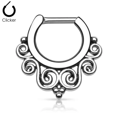 Piercing septum courbes 1,2 mm argenté