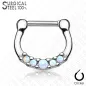 Piercing septum acier chirurgical cinq opales blanc