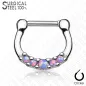 Piercing septum acier chirurgical cinq opales violet