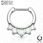 Piercing septum acier chirurgical pierres opales blanches