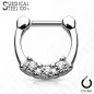 Piercing septum acier chirurgical 3 cristaux