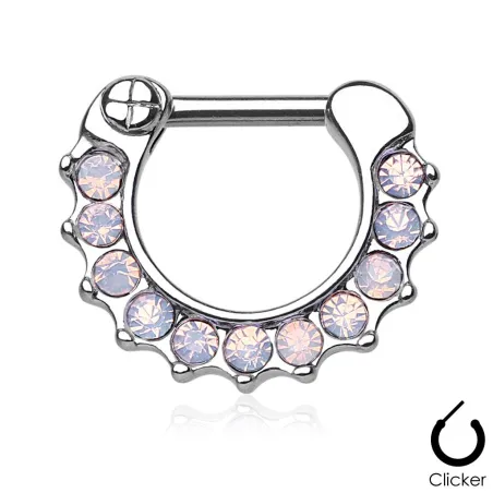 Piercing septum opales roses